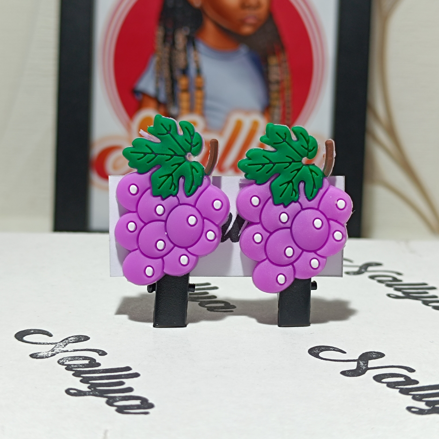 Barrettes x2 raisin