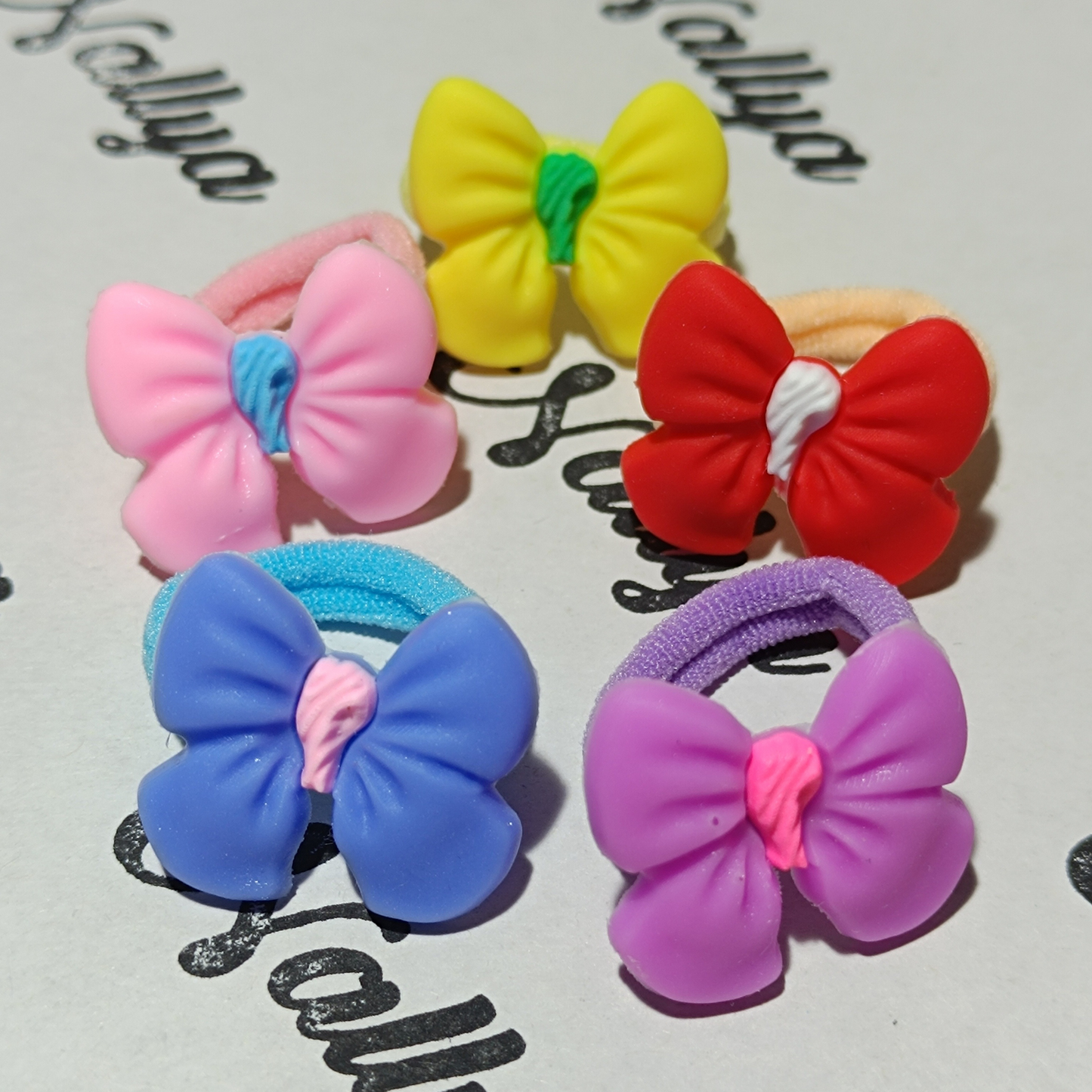 Lot de 10 mini chouchous en forme de noeuds
