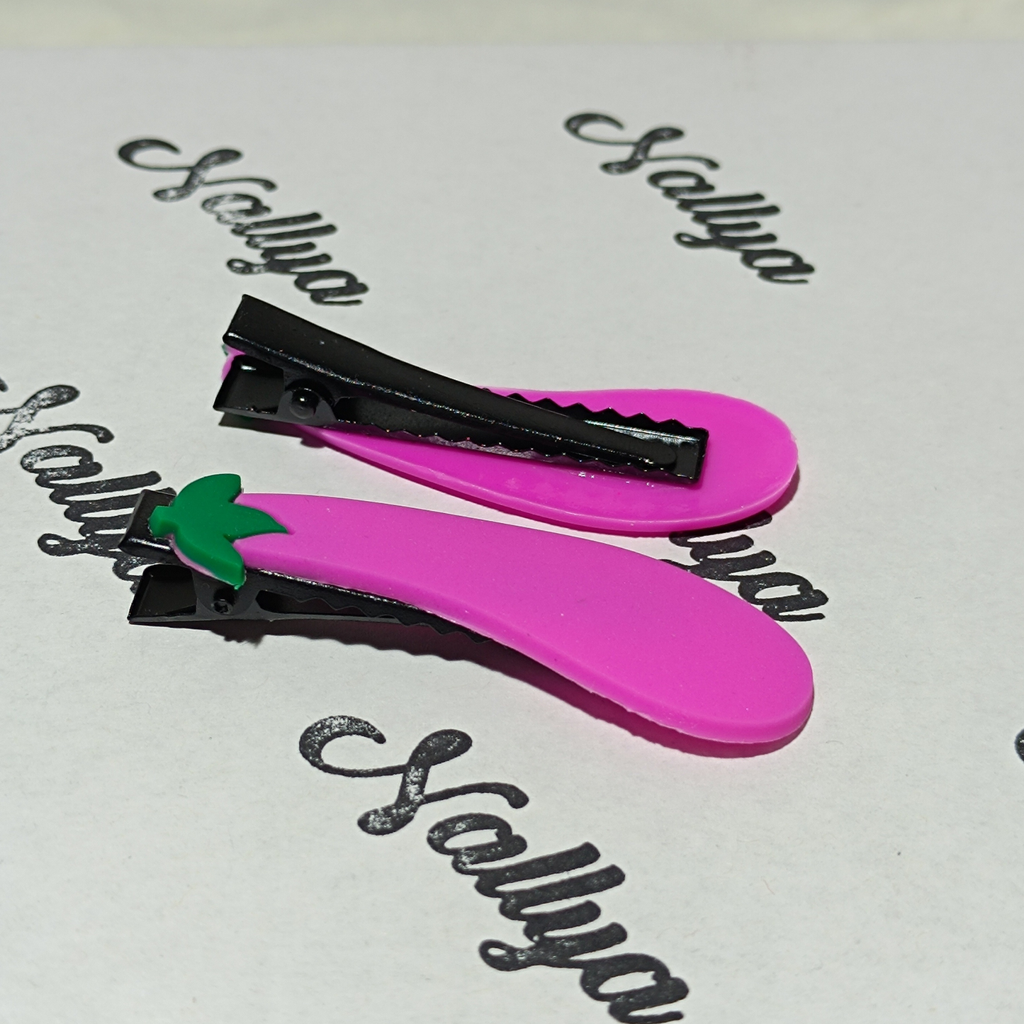 Barrettes x2 aubergine