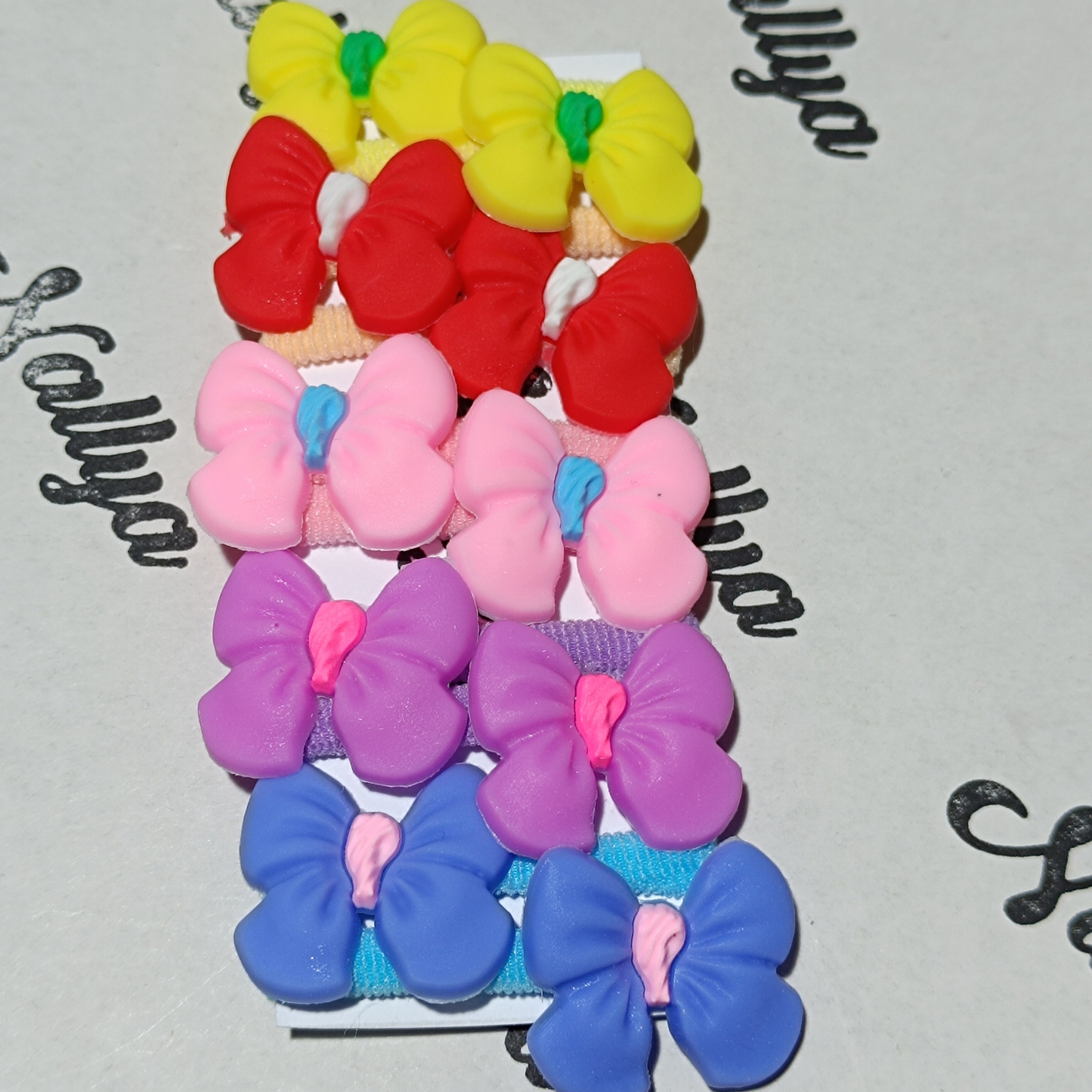 Lot de 10 mini chouchous en forme de noeuds