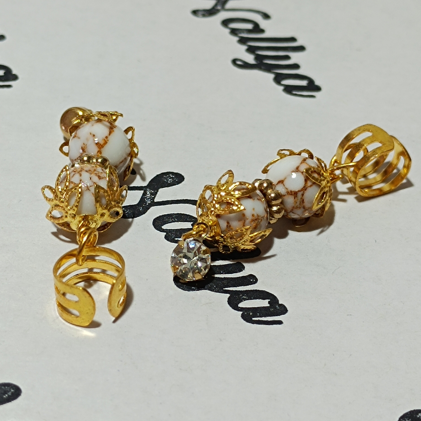 2 bagues perles céramiques