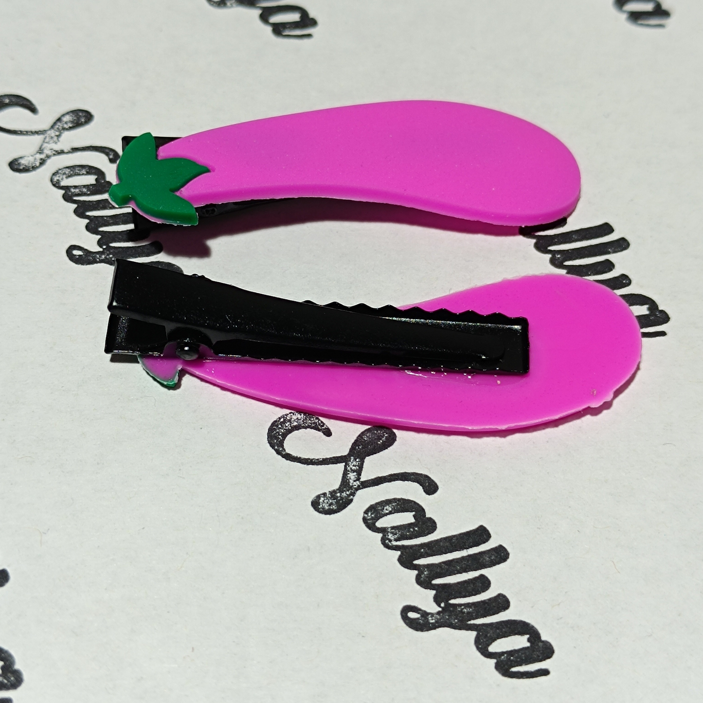 Barrettes x2 aubergine