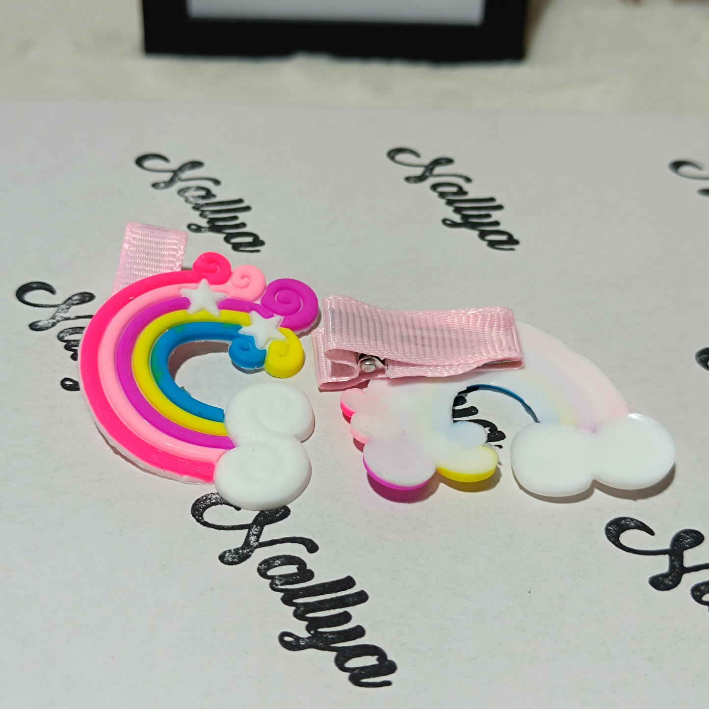 Barrettes x2 arc en ciel