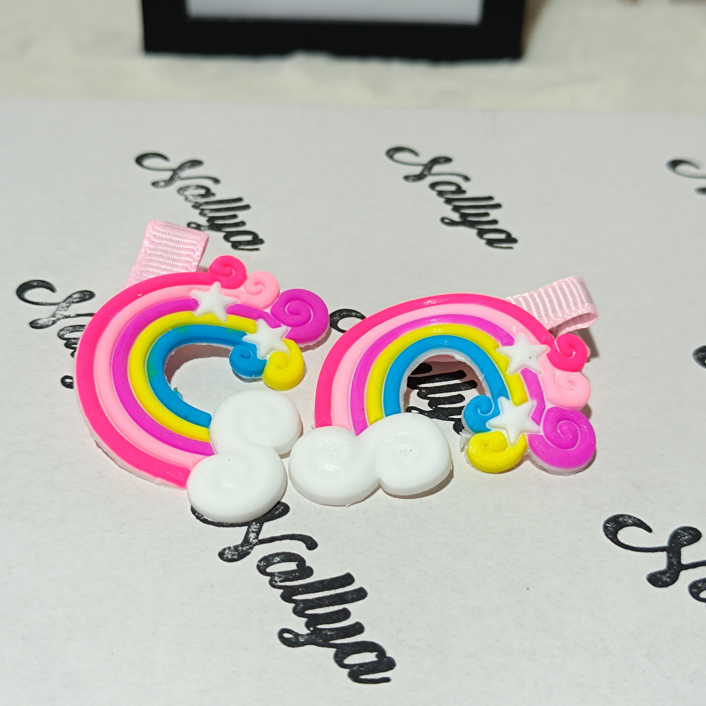 Barrettes x2 arc en ciel