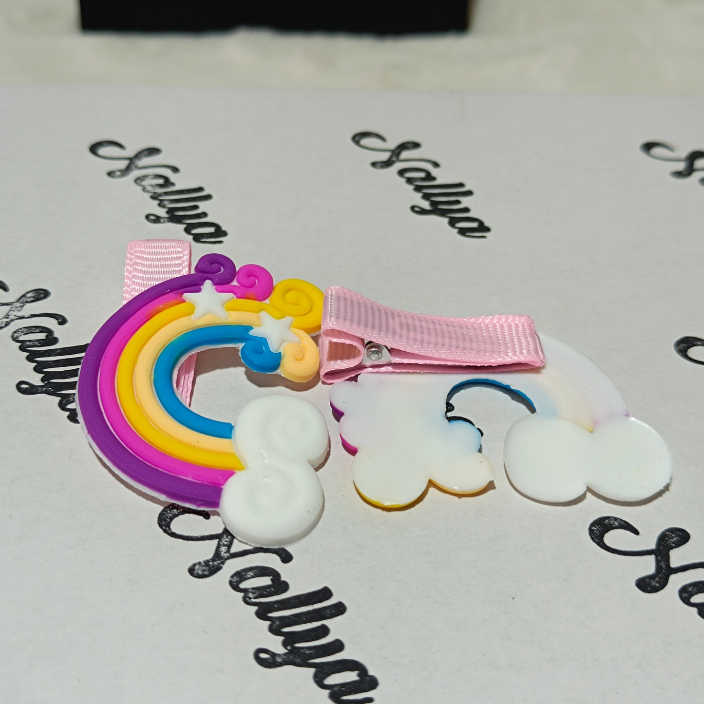Barrettes x2 arc en ciel