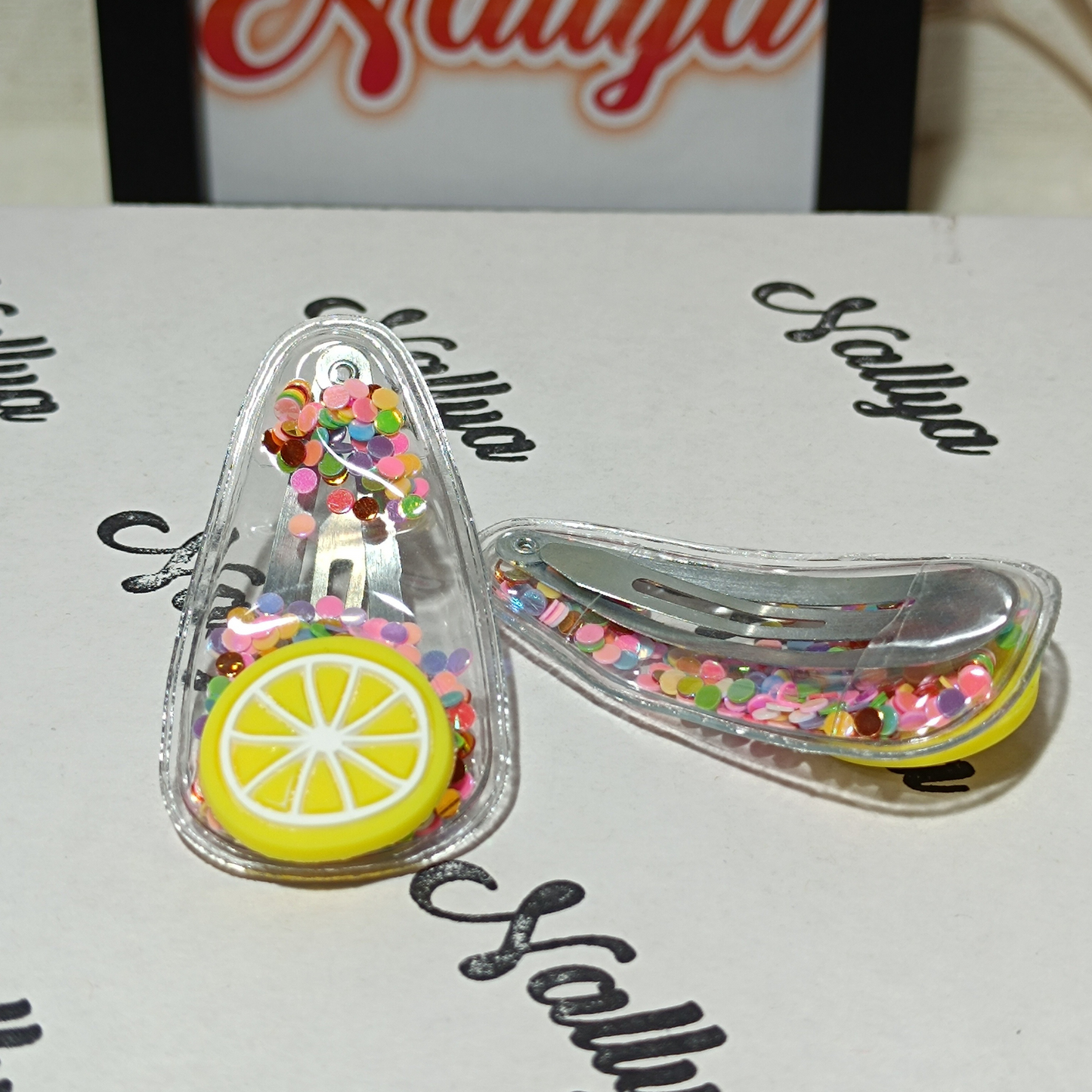 Barrettes x2 citron