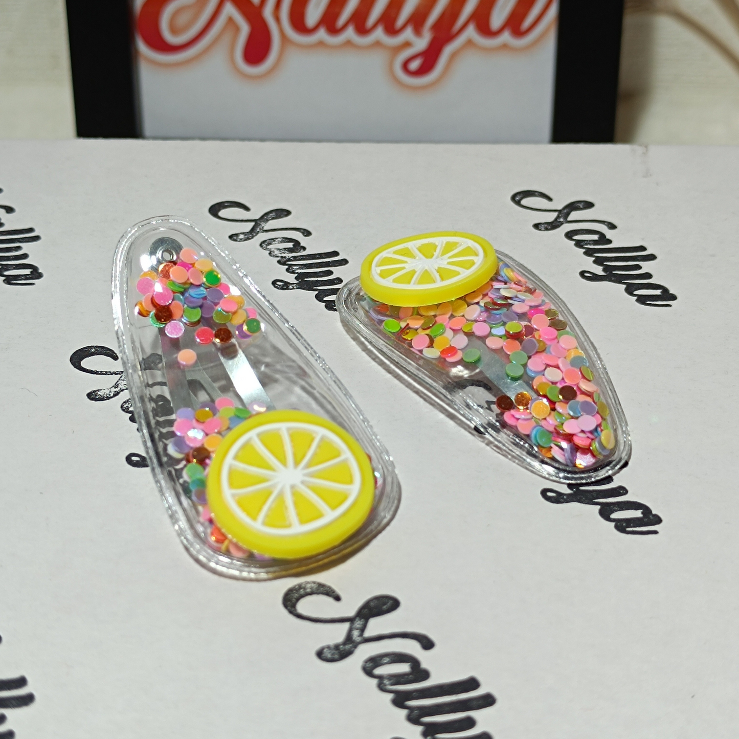 Barrettes x2 citron