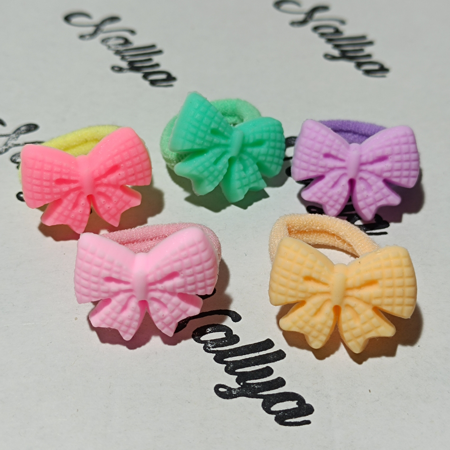 Lot de 10 mini chouchous noeud