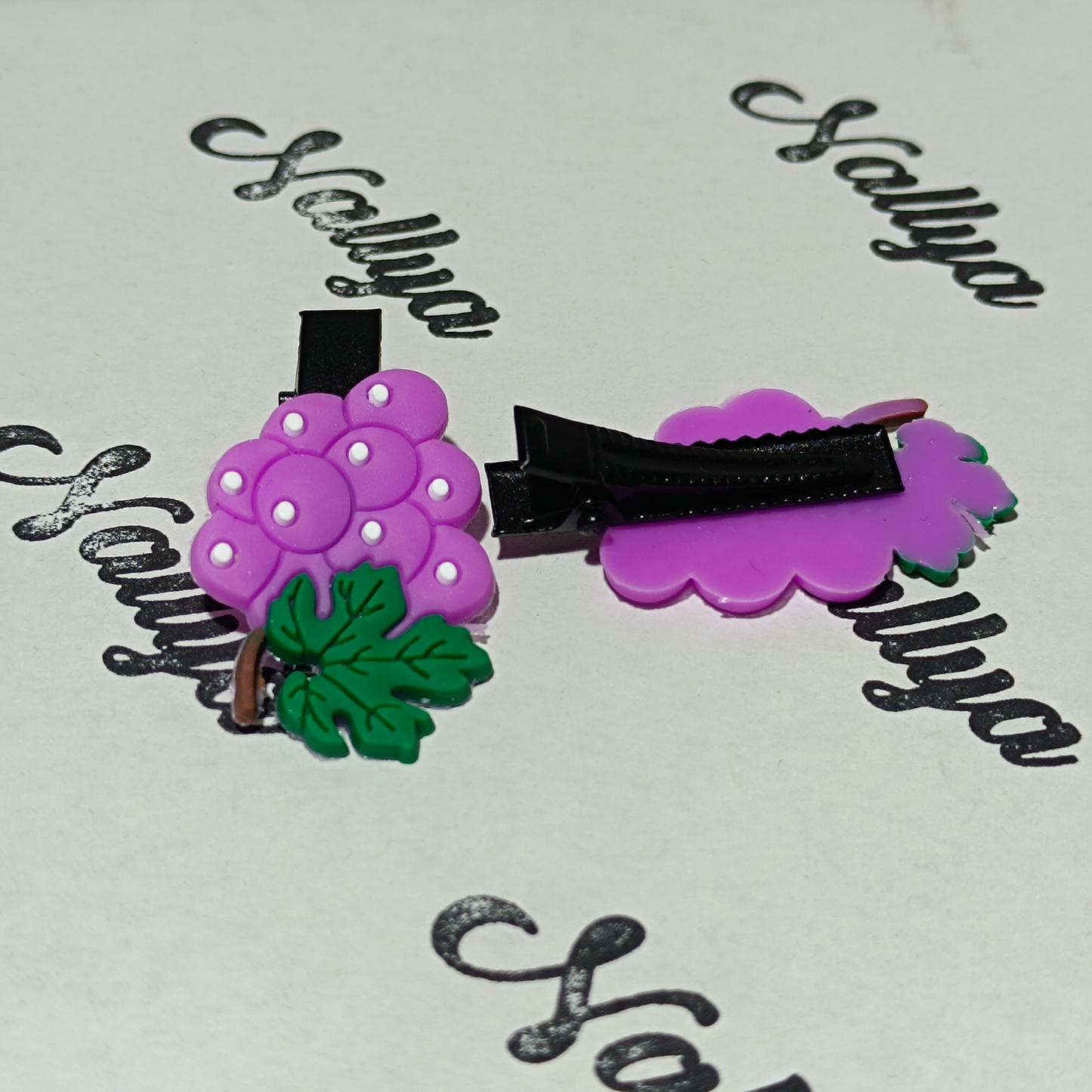 Barrettes x2 raisin