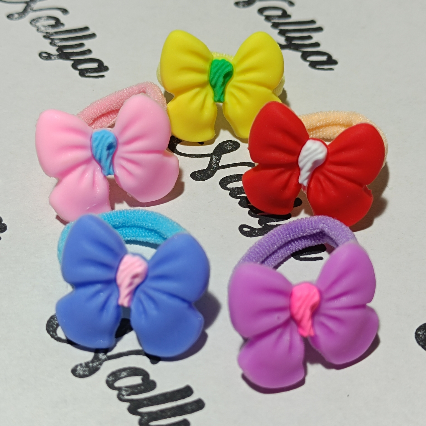 Lot de 10 mini chouchous en forme de noeuds
