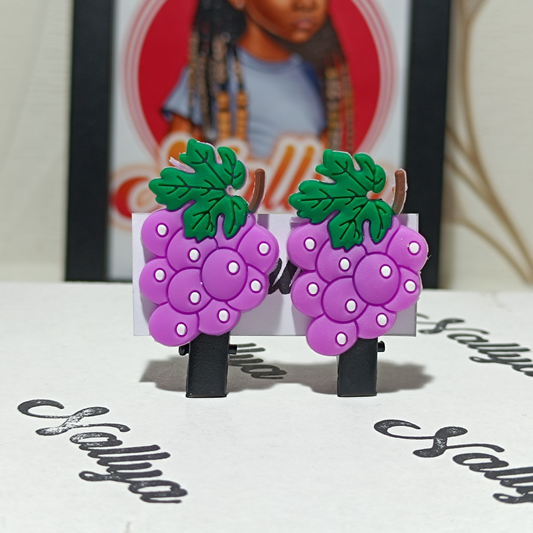 Barrettes x2 raisin
