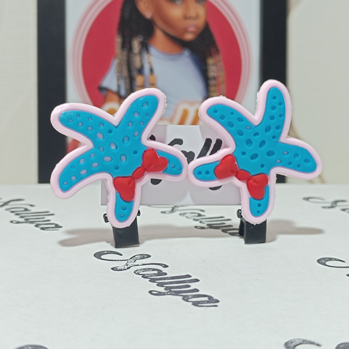 Barrettes x2 étoiles de mer