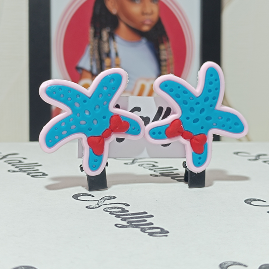 Barrettes x2 étoiles de mer