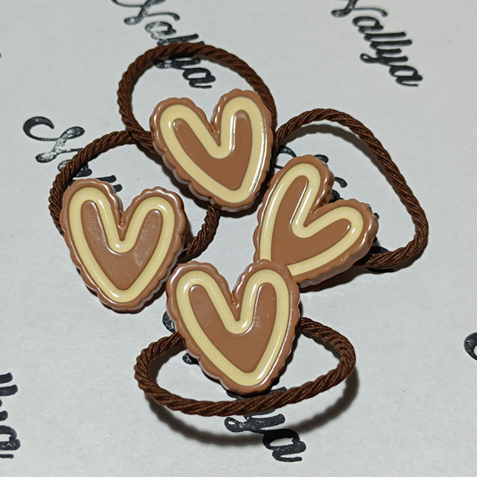 Élastique coeur marron