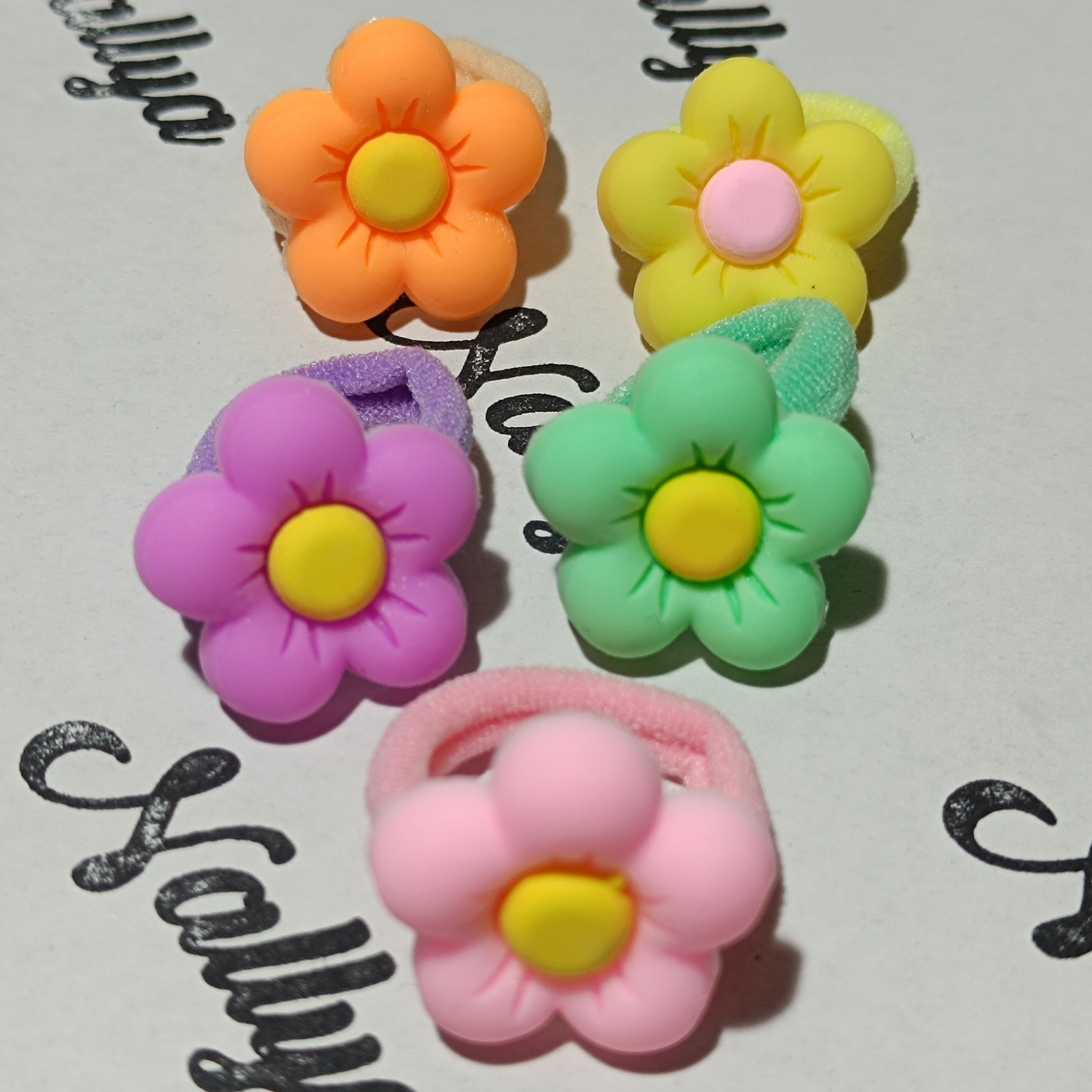 Lot de 10 mini chouchous en forme de fleur