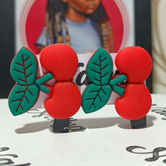 Barrettes x2 cerise