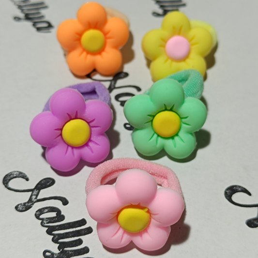 Lot de 10 mini chouchous en forme de fleur