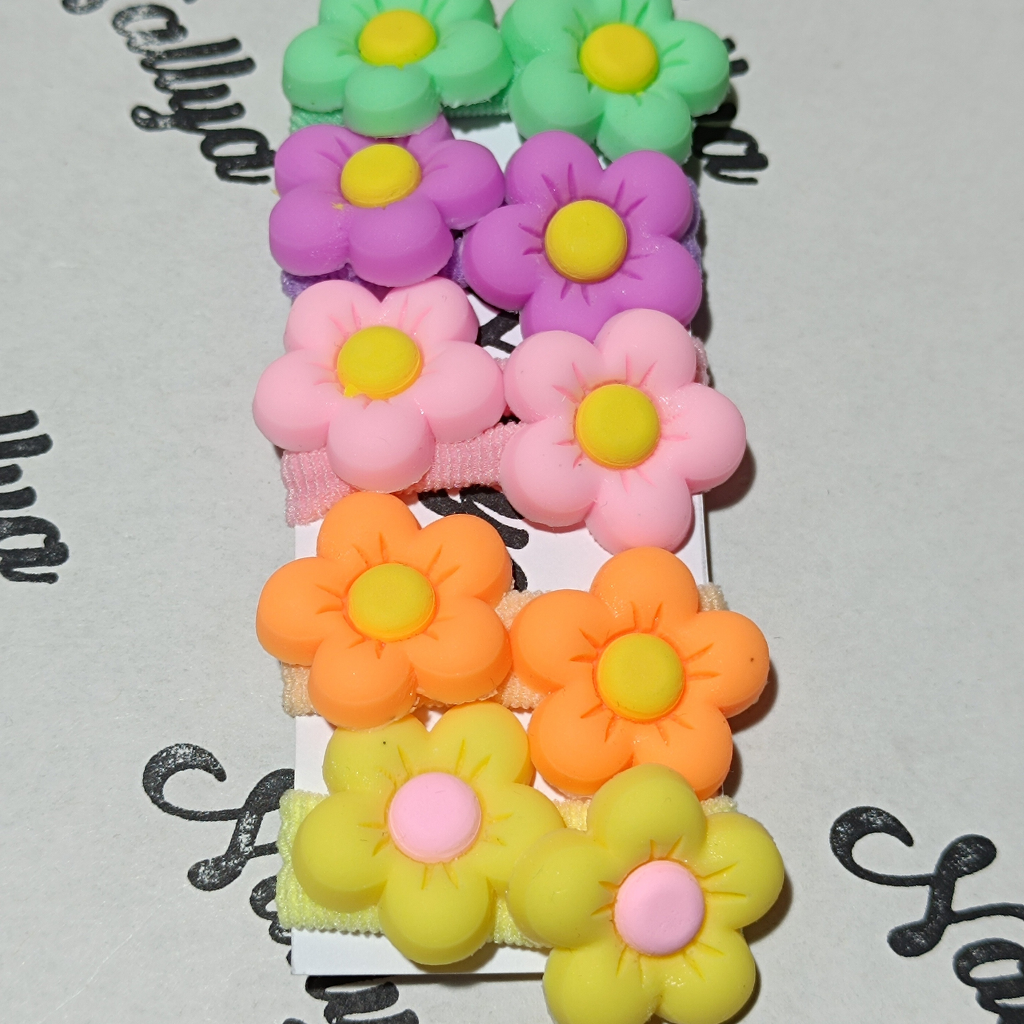 Lot de 10 mini chouchous en forme de fleur