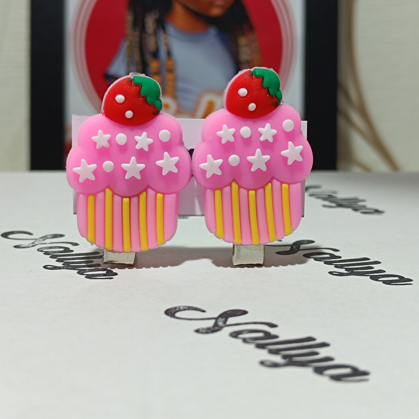 Barrettes x2 cupcake