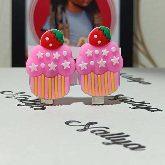 Barrettes x2 cupcake
