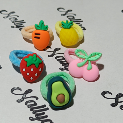 Lot de 10 mini chouchous en forme de fruits