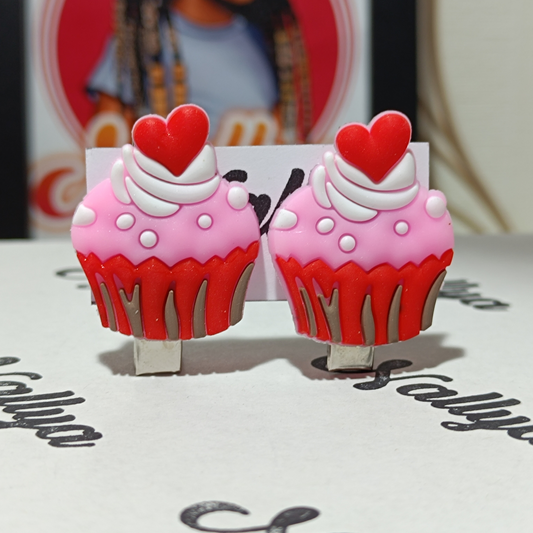 Barrettes x2 cupcake