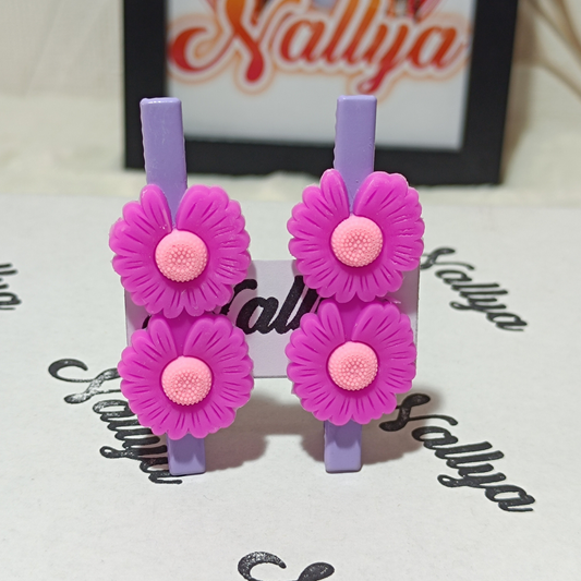 Barrettes x2 fleurs