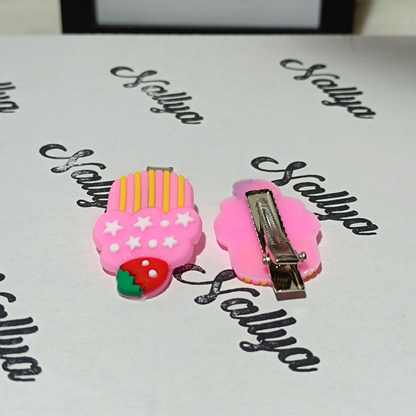 Barrettes x2 cupcake