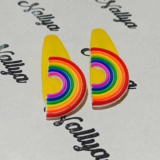Barrettes x2 arc en ciel