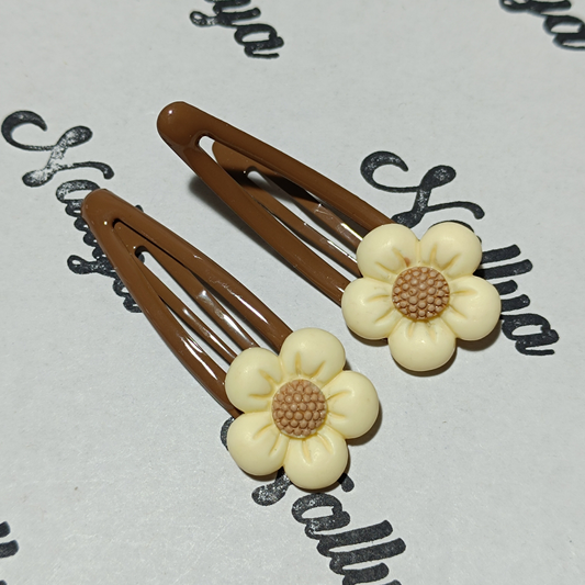 Barrette x2 fleurs