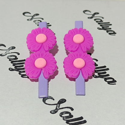 Barrettes x2 fleurs