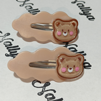 Barrettes x2 ourson