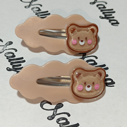 Barrettes x2 ourson