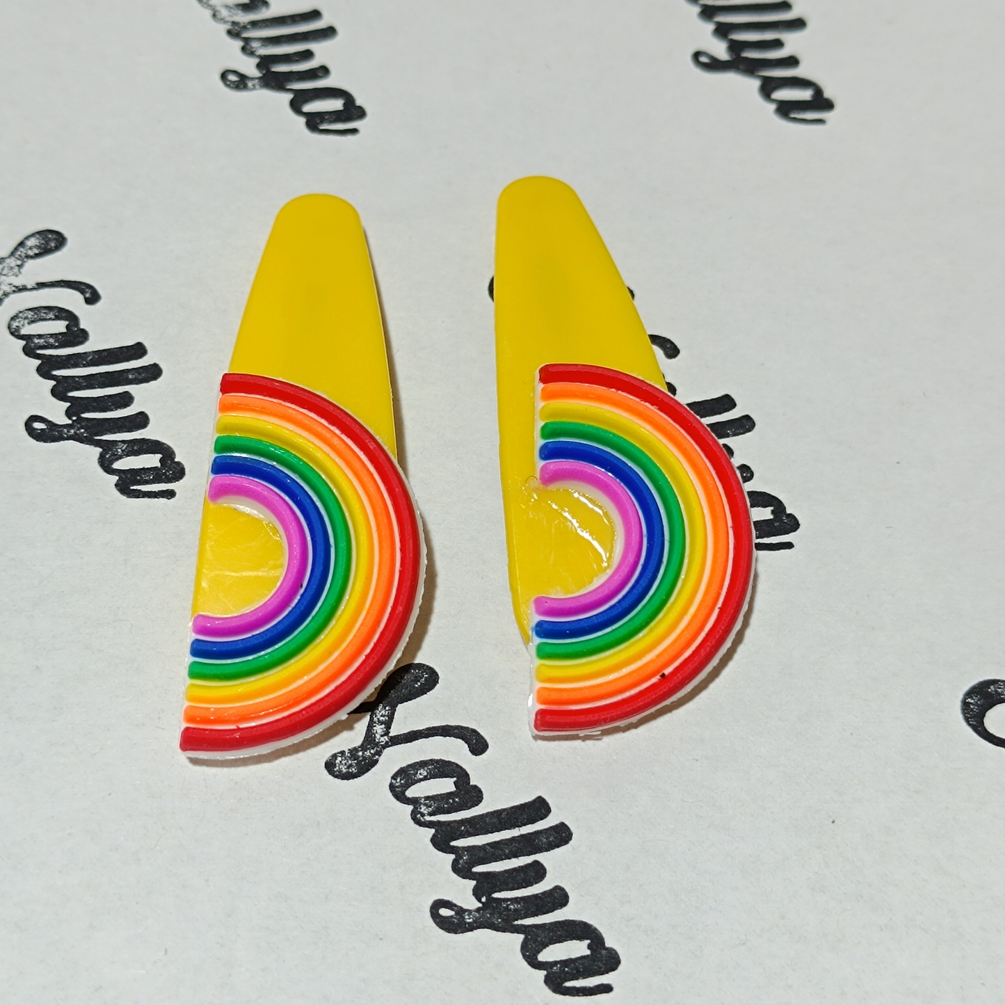 Barrettes x2 arc en ciel