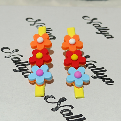Barrettes x2 fleurs
