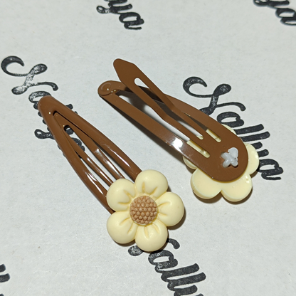 Barrette x2 fleurs