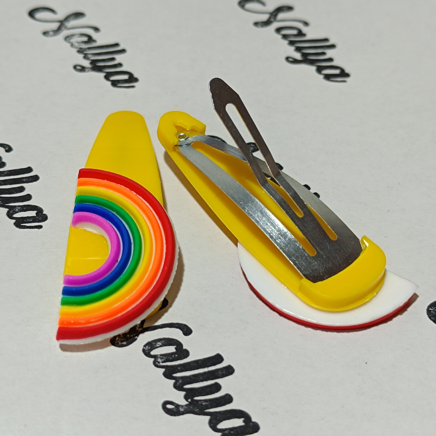 Barrettes x2 arc en ciel