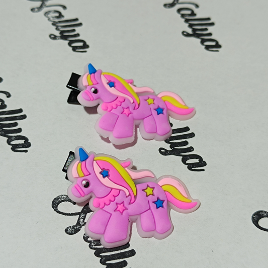 Barrettes x2 licorne