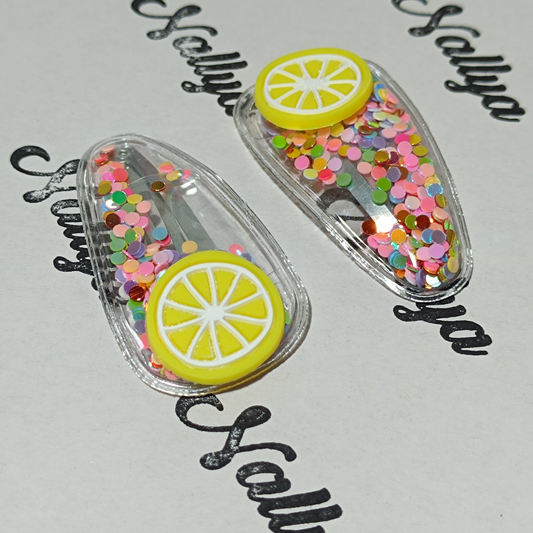 Barrettes x2 citron