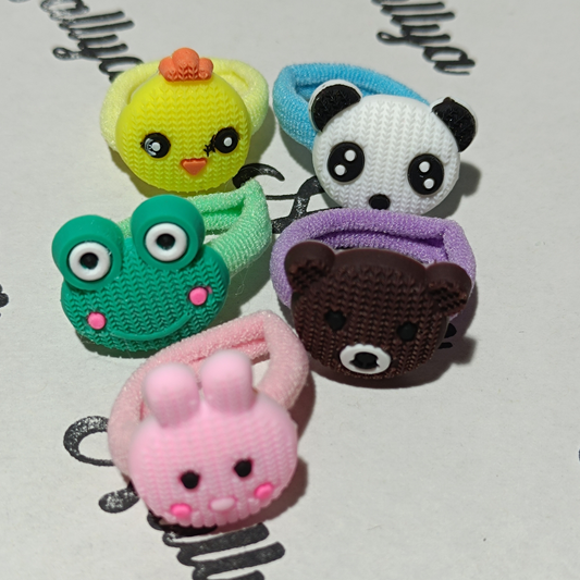 Lot de 10 mini chouchous en forme d'animaux