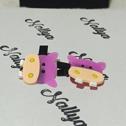 Barrettes x2 vache