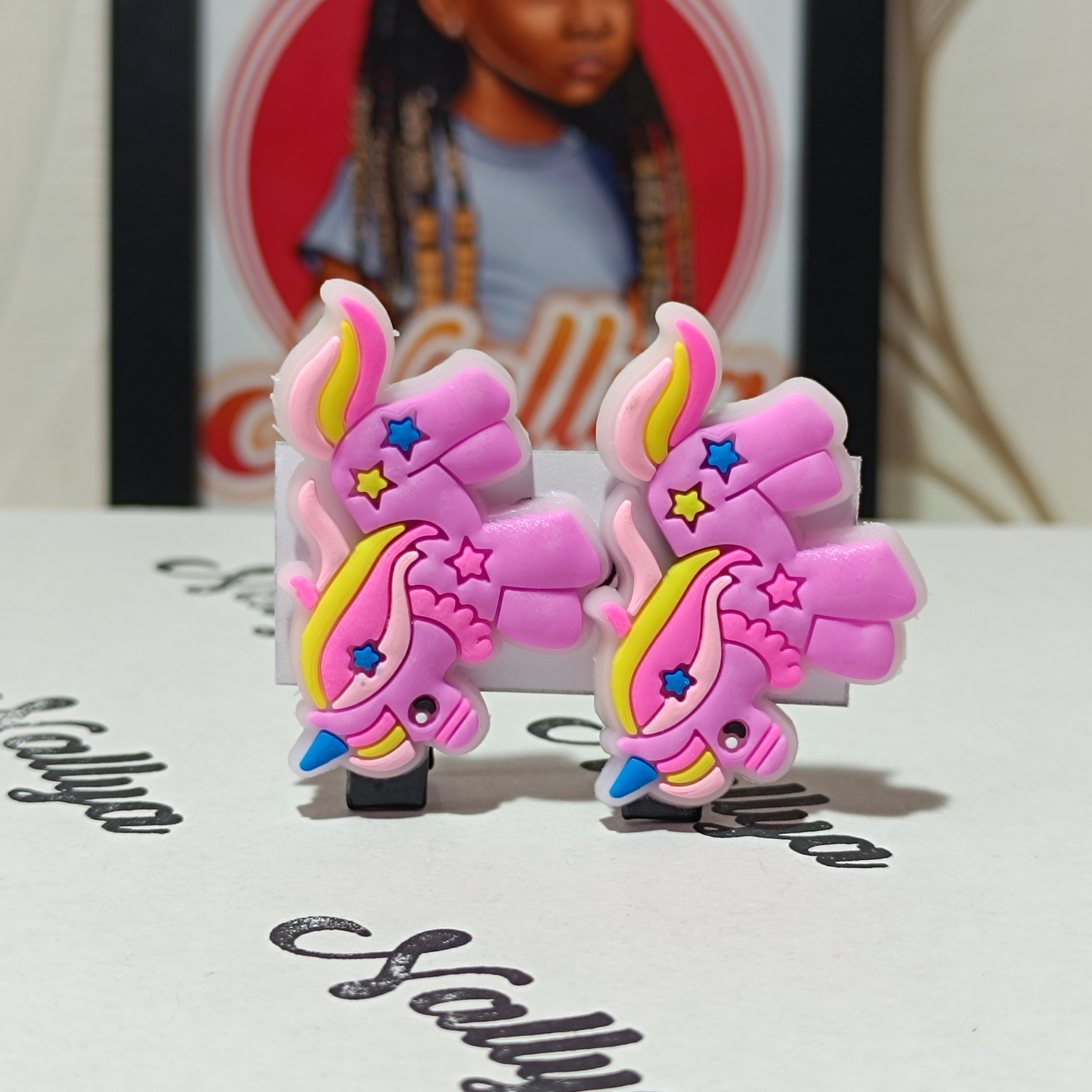 Barrettes x2 licorne