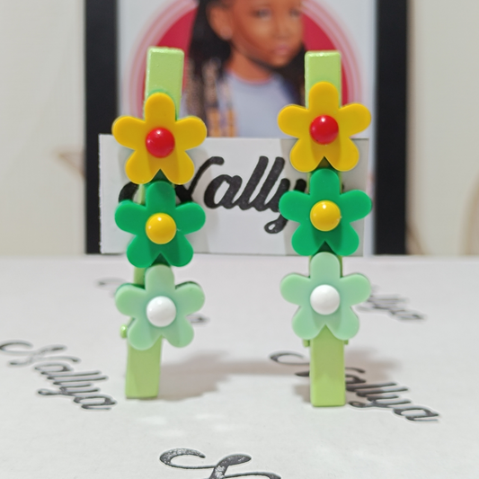 Barrettes x2 fleurs