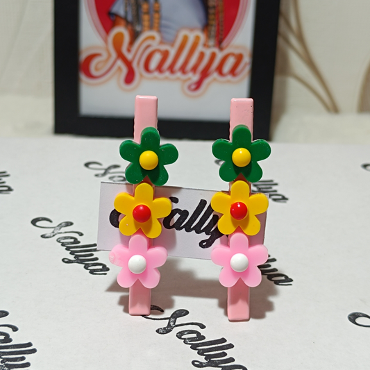 Barrettes x2 fleurs