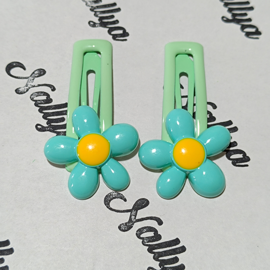 Barrettes x2 fleurs