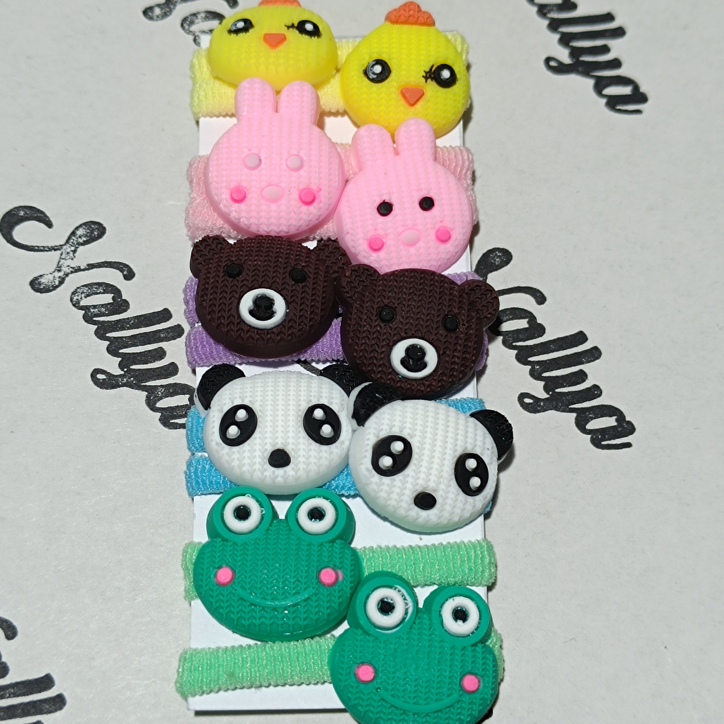 Lot de 10 mini chouchous en forme d'animaux