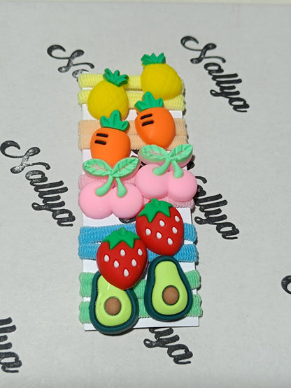 Lot de 10 mini chouchous en forme de fruits